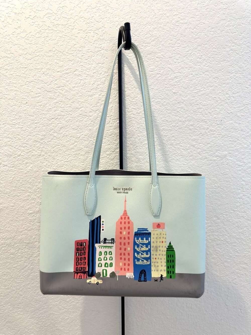 Kate Spade New York City Skyline Large Tote + Detachable Pouch Mint Green